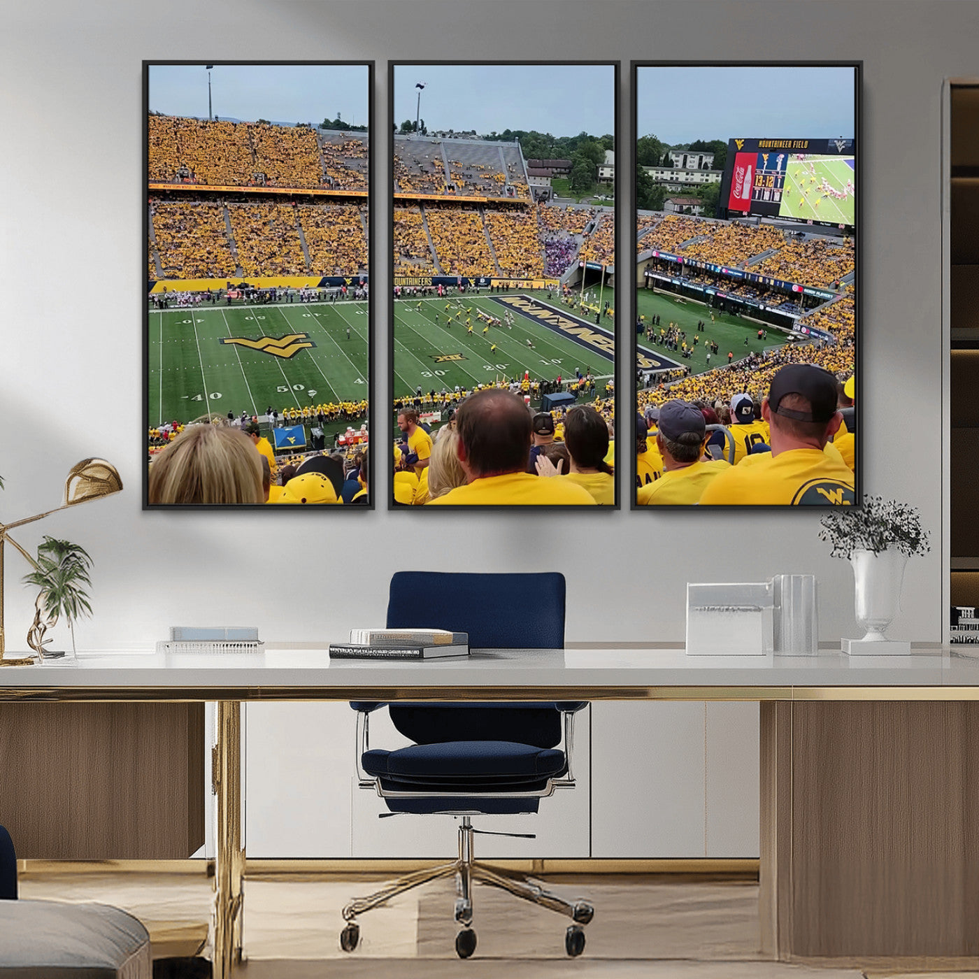MGV-FC-48X32-3P - Puskar Stadium Canvas Print Wall Art - Morgantown Print - West Virginia University Mountaineers