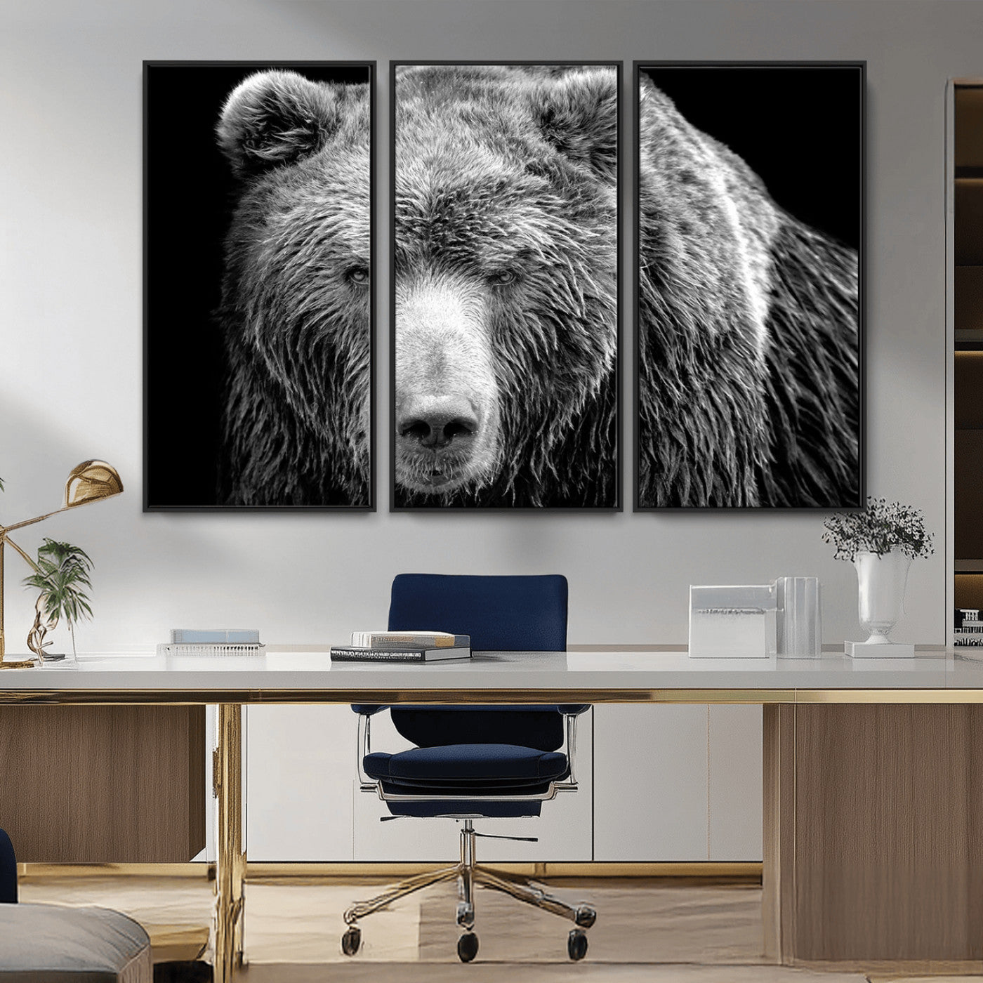 MGV-FC-48X32-3P - 399 Grizzly Bear Canvas Print | Ready to Hang Wall Art | Rustic Farmhouse & Cabin Decor | Wildlife