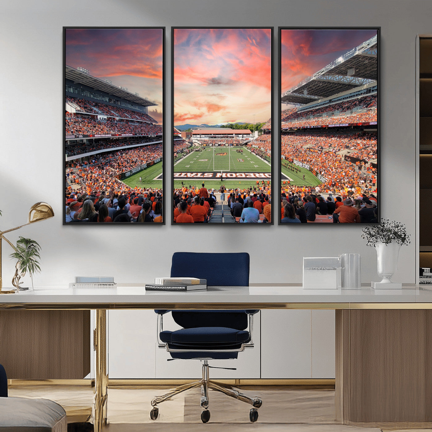 MGV-FC-48X32-3P - Oregon State Beavers Football Team Print - Corvallis Reser Stadium Wall Art Canvas Print