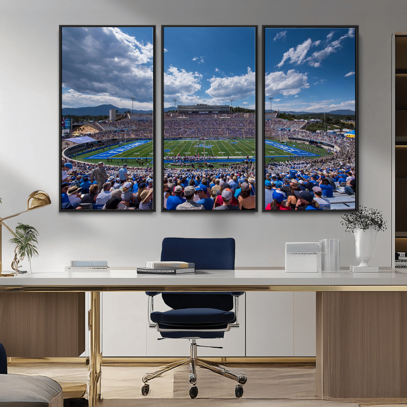 MGV-FC-48X32-3P - Air Force Falcons Football Team Print - Colorado Springs Falcon Stadium Wall Art Canvas Print