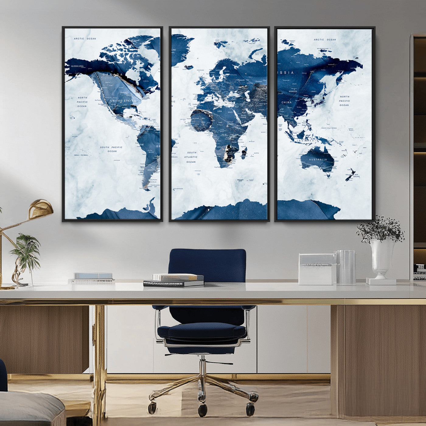 MGV-FC-48X32-3P - Push Pin World Map Canvas Print – Framed Wall Art for Couples to Track Their Travels – Anniversary