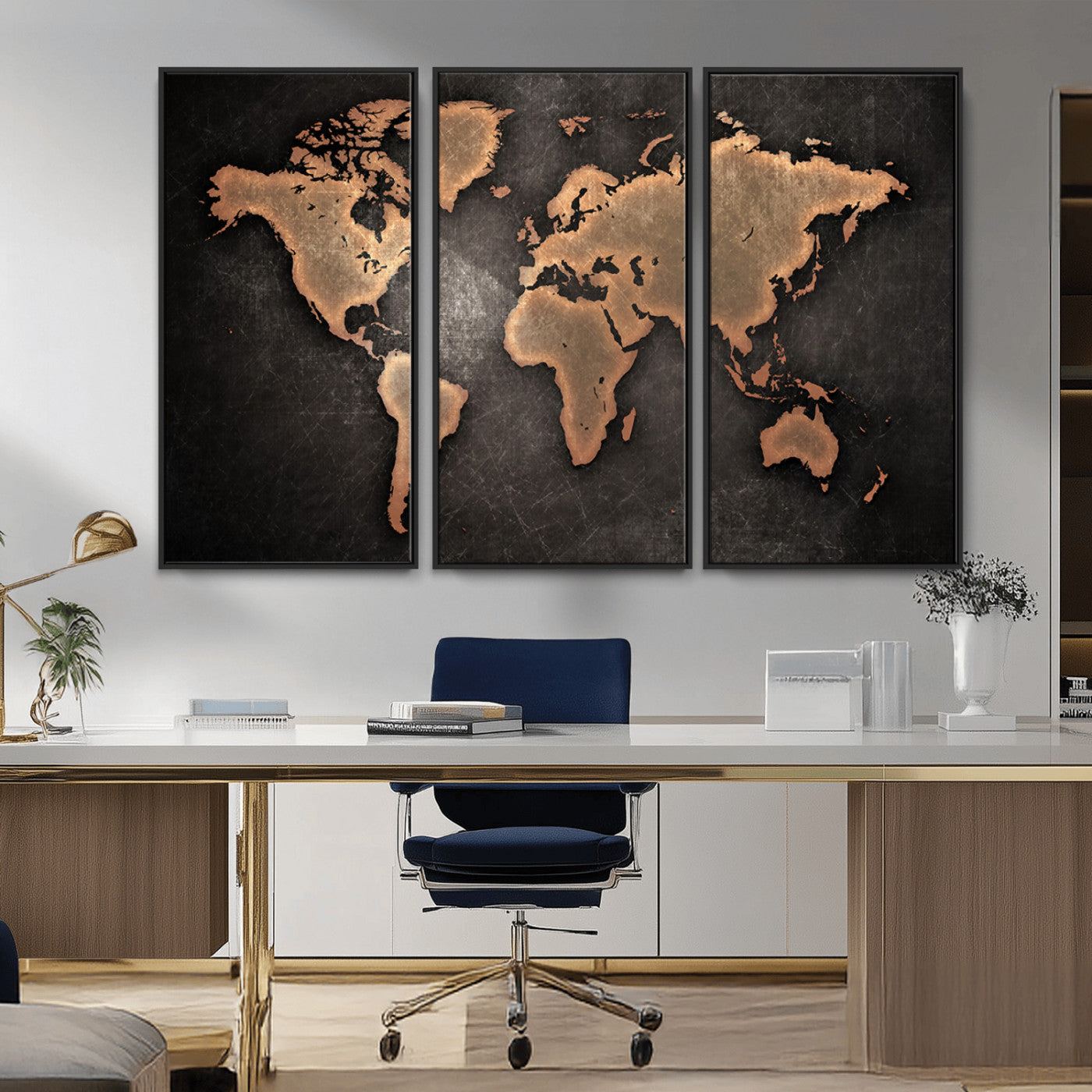 MGV-FC-48X32-3P - Push Pin World Map Canvas Print – Framed Wall Art for Couples to Track Their Travels – Anniversary