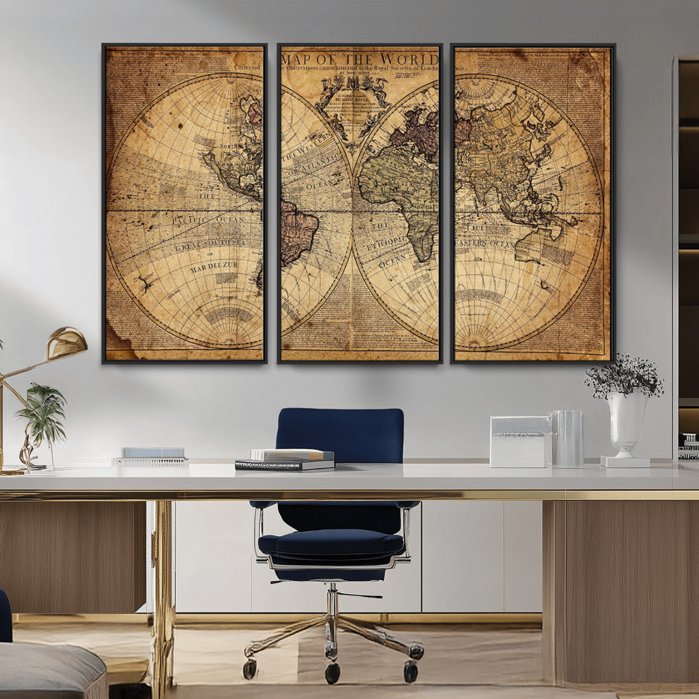MGV-FC-48X32-3P - Push Pin World Map Canvas Print – Framed Wall Art for Couples to Track Their Travels – Anniversary