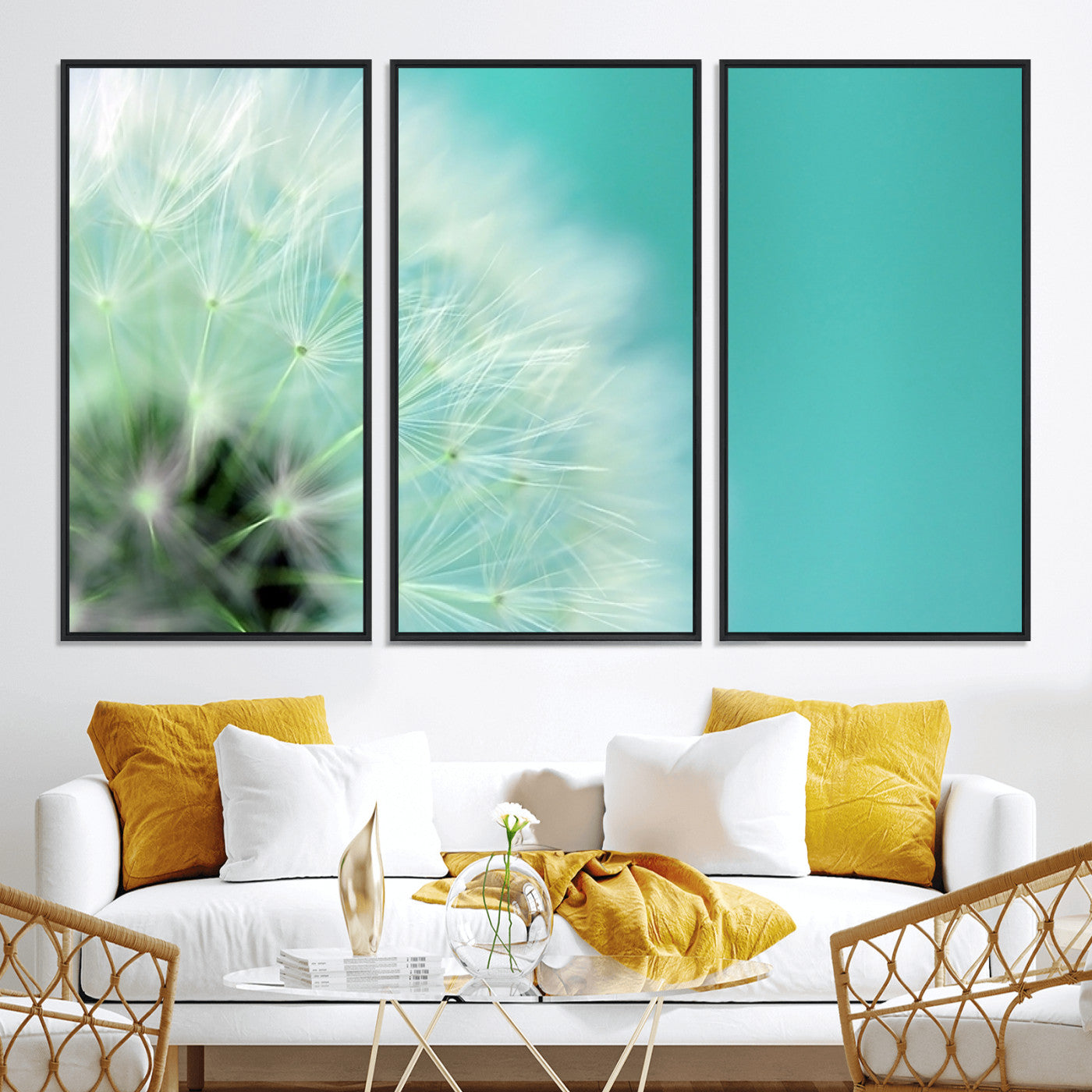 26056-MGV-CV-36X24-DANDELION Flower Wall Art Canvas Print, Canvas Dandelion Floral Wall Art