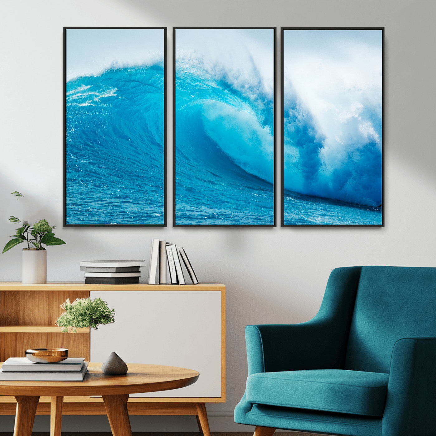 MGV-FC-48X32-3P - Big Ocean Surfing Wave Wall Art Canvas Print