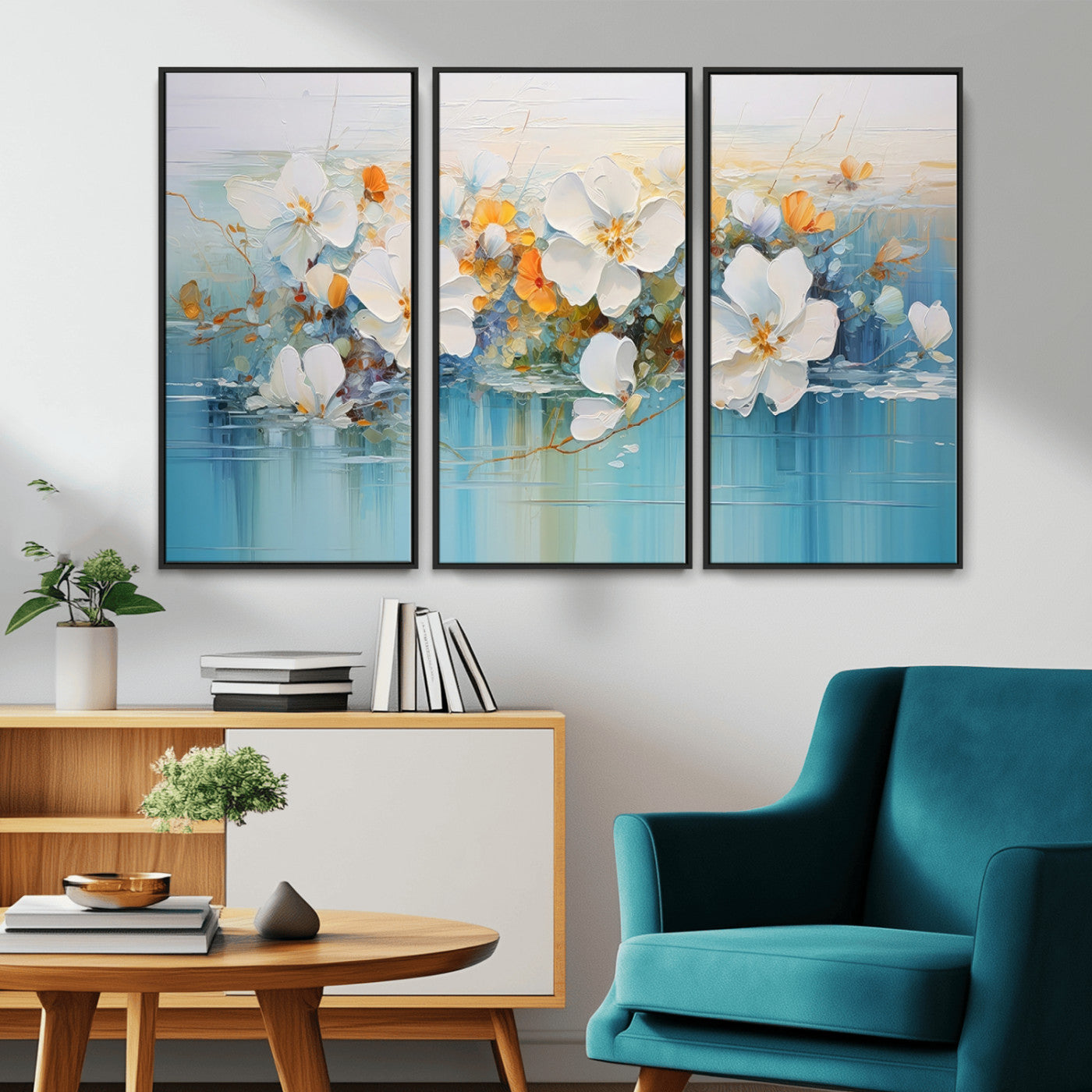 MGV-FC-48X32-3P - Abstract Flower Wall Art Canvas Print