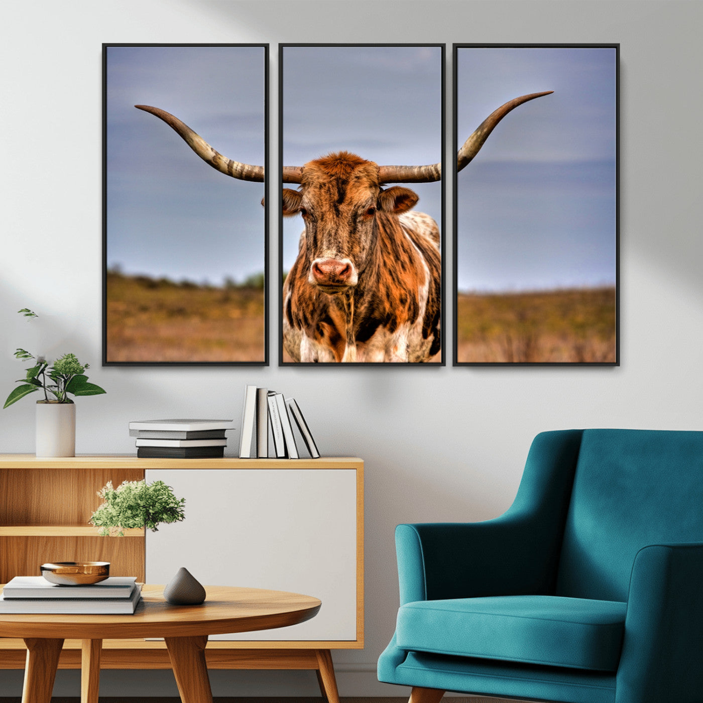 MGV-FC-48X32-3P - Texas Longhorn Wall Art Print