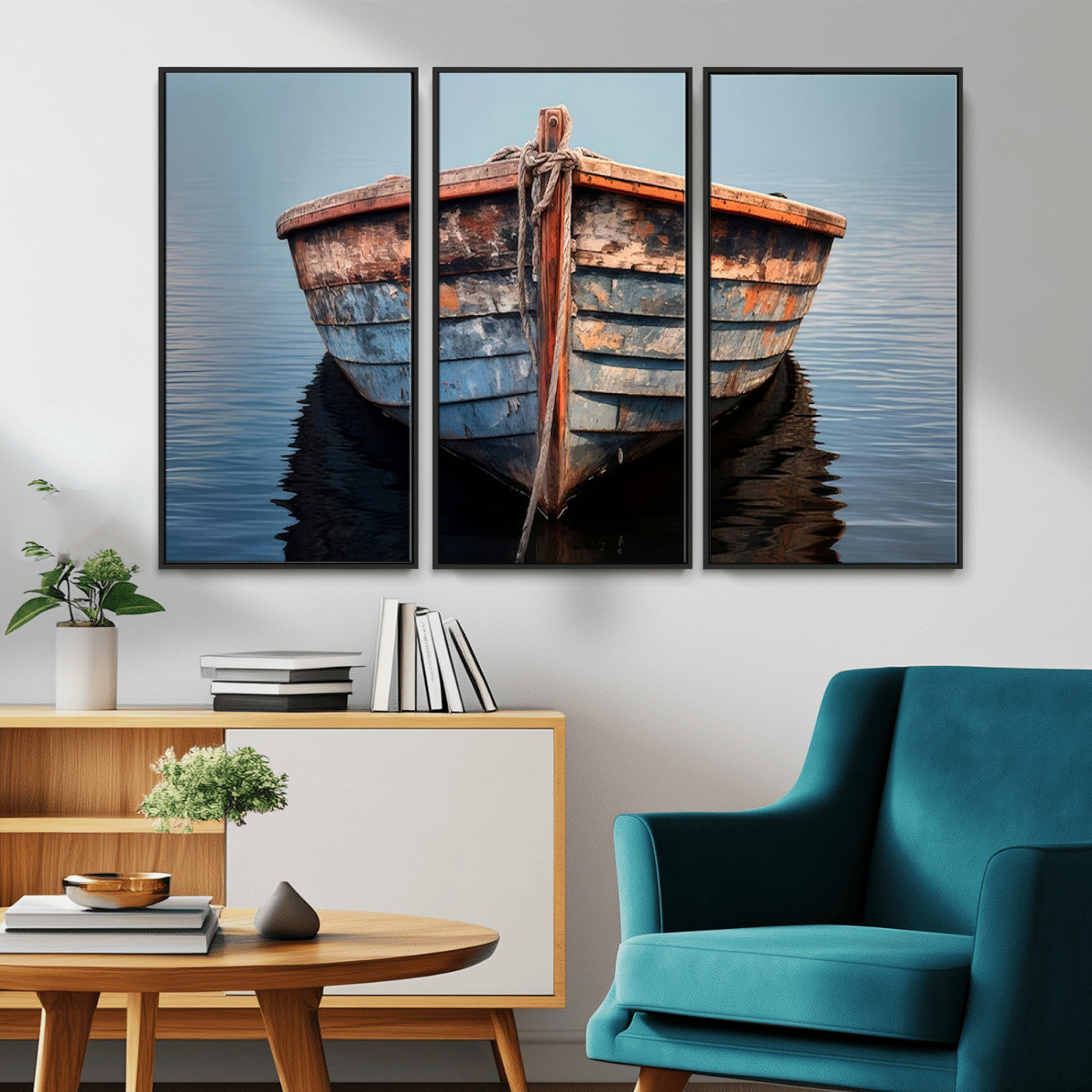 MGV-FC-48X32-3P - Stunning Vintage Boat Canvas Print | Nautical Wall