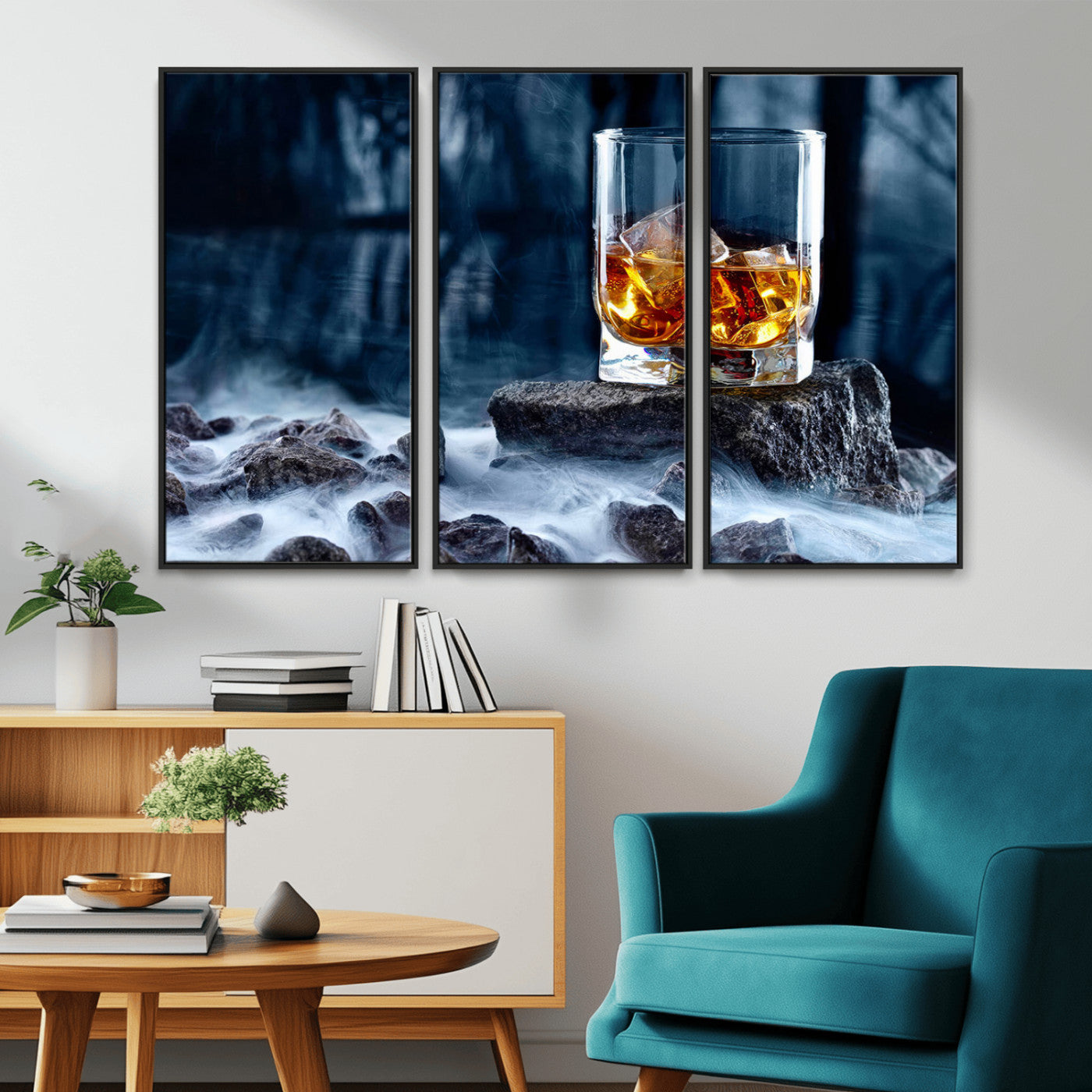 MGV-FC-48X32-3P - Whiskey Ice Wall Art Canvas Print