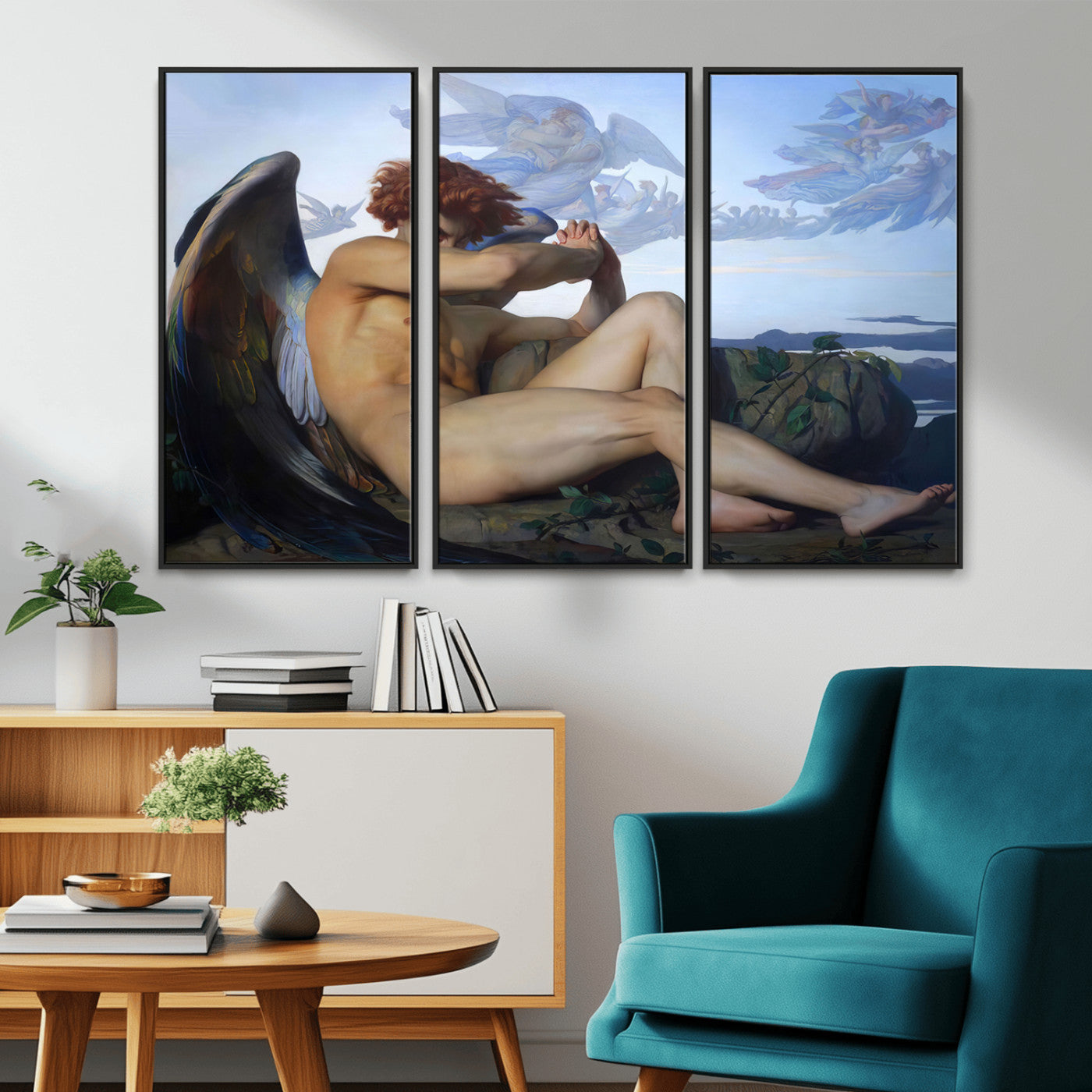 -Fallen Angel Wall Art Canvas Print – Classic Art, Framed, Ready to Hang - Alexandre Cabanel