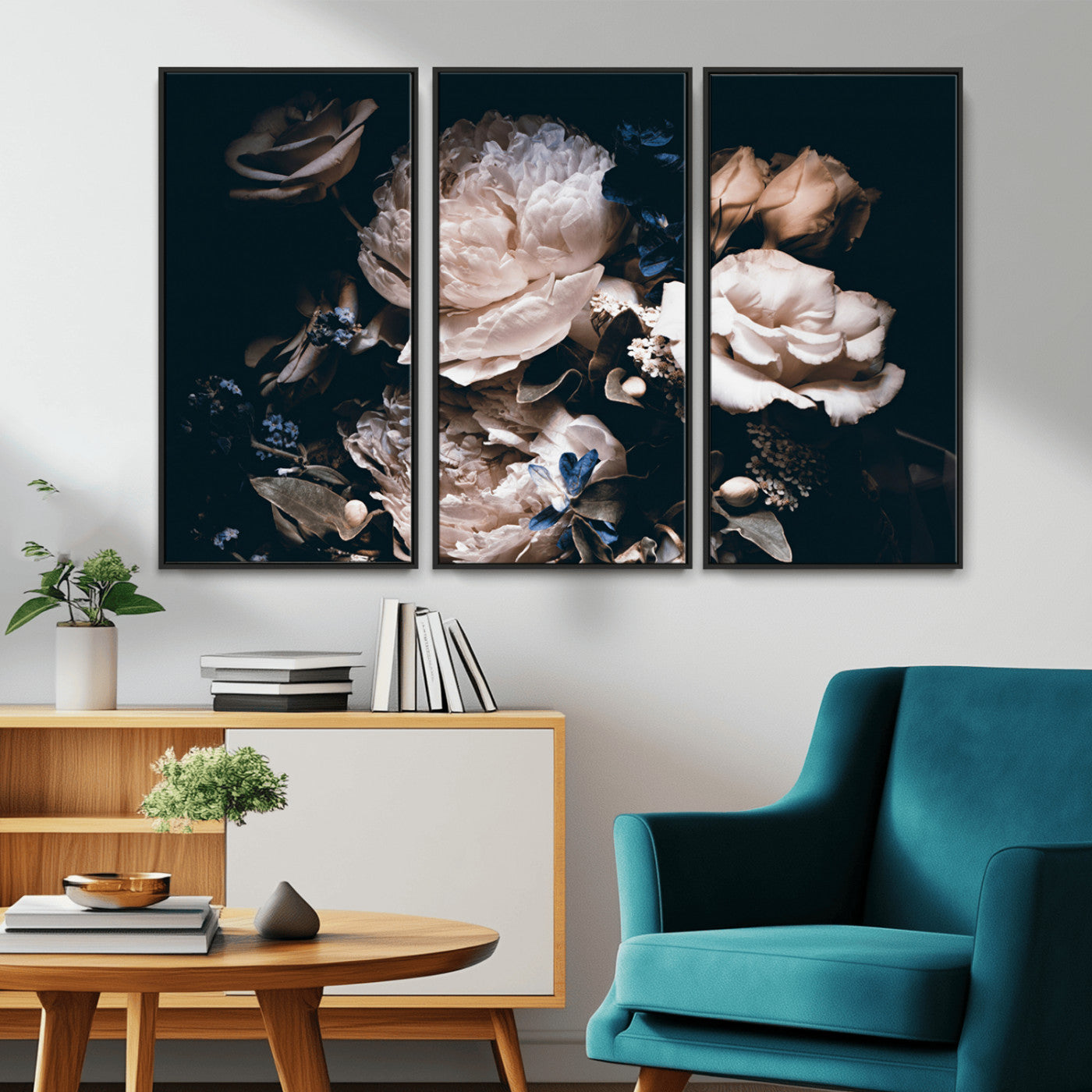MGV-FC-48X32-3P - Pink Peonies Flowers Large Canvas Art Print