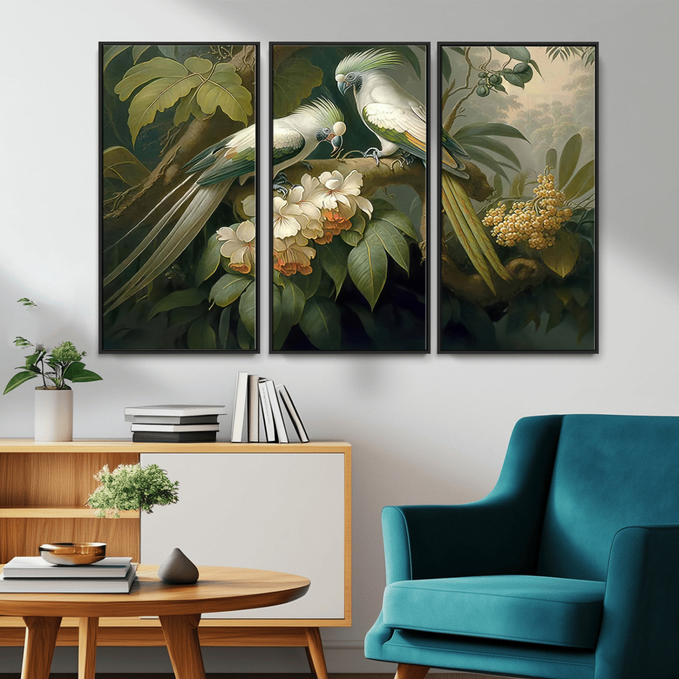 -Tropical Paradise Print Wall Art Stunning Artwork of a Parrot in a Lush Forest with Beautiful