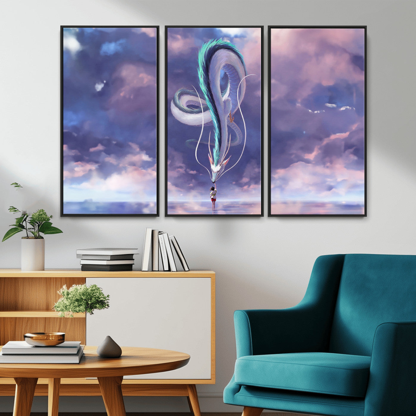 MGV-FC-48X32-3P - Spirited Away Haku and Chihiro Poster - Anime Lover - Hayao Miyazaki - Studio Ghibli Poster - Anime