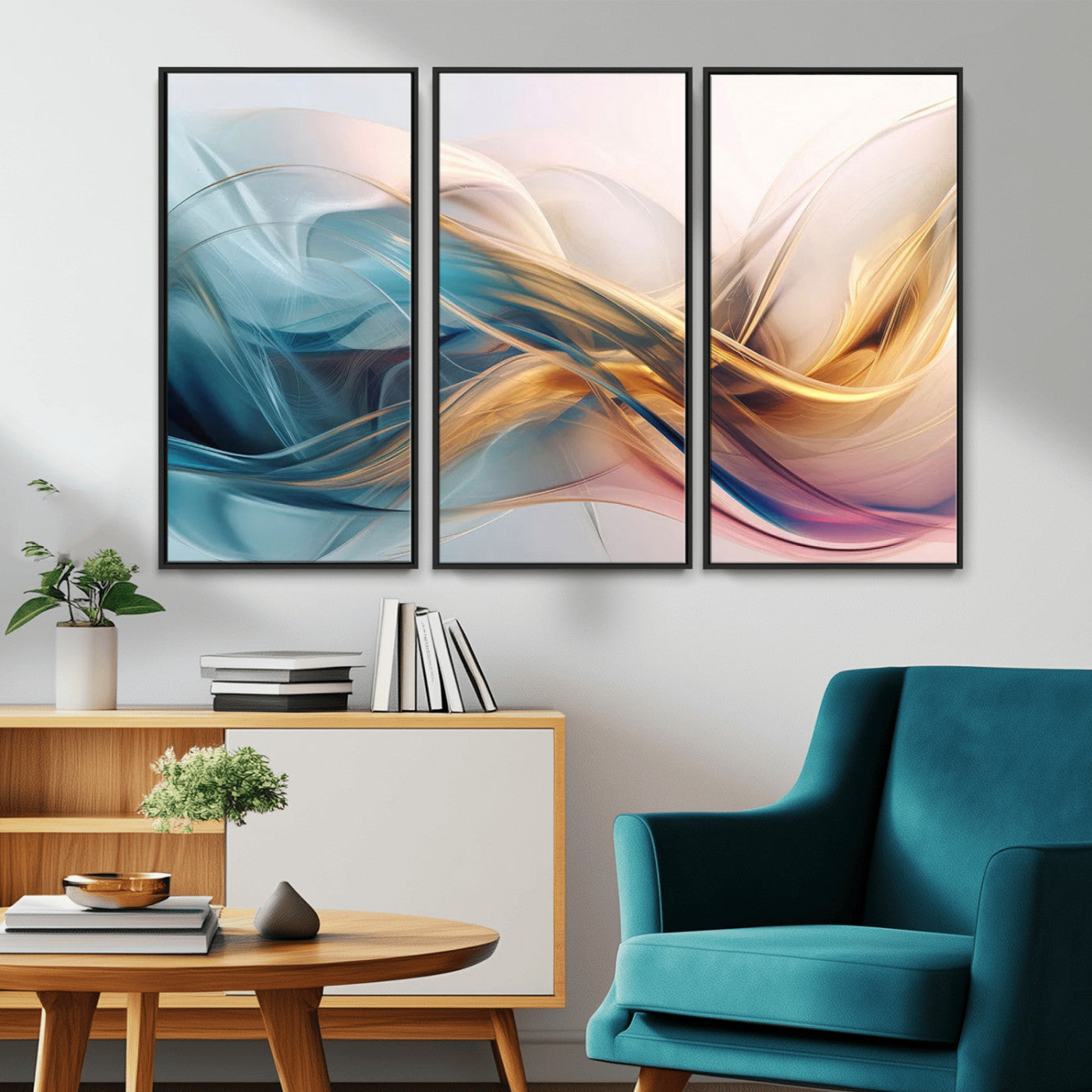 -Abstract Flowing Colors Wall Art Canvas Print