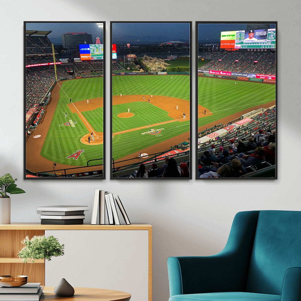 93707-MGV-CV-36X24 - Angel Stadium Aerial Canvas Print | Los Angeles Angels Baseball