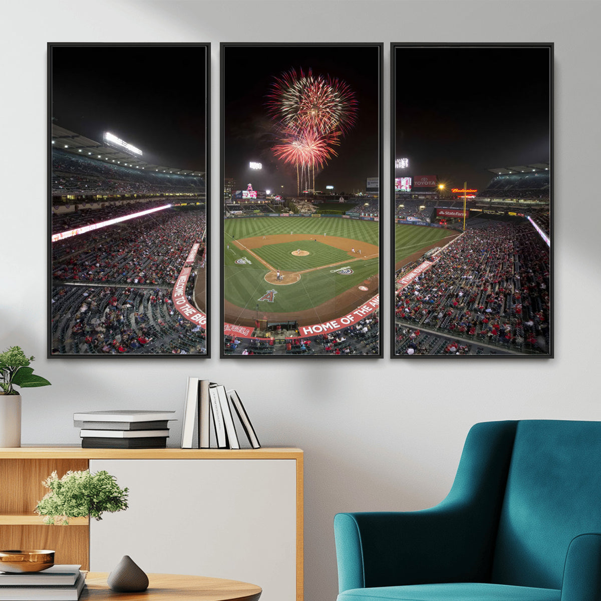 63592-MGV-CV-36X24 - Angel Stadium in Los Angeles Stadium Wall Art Canvas Print
