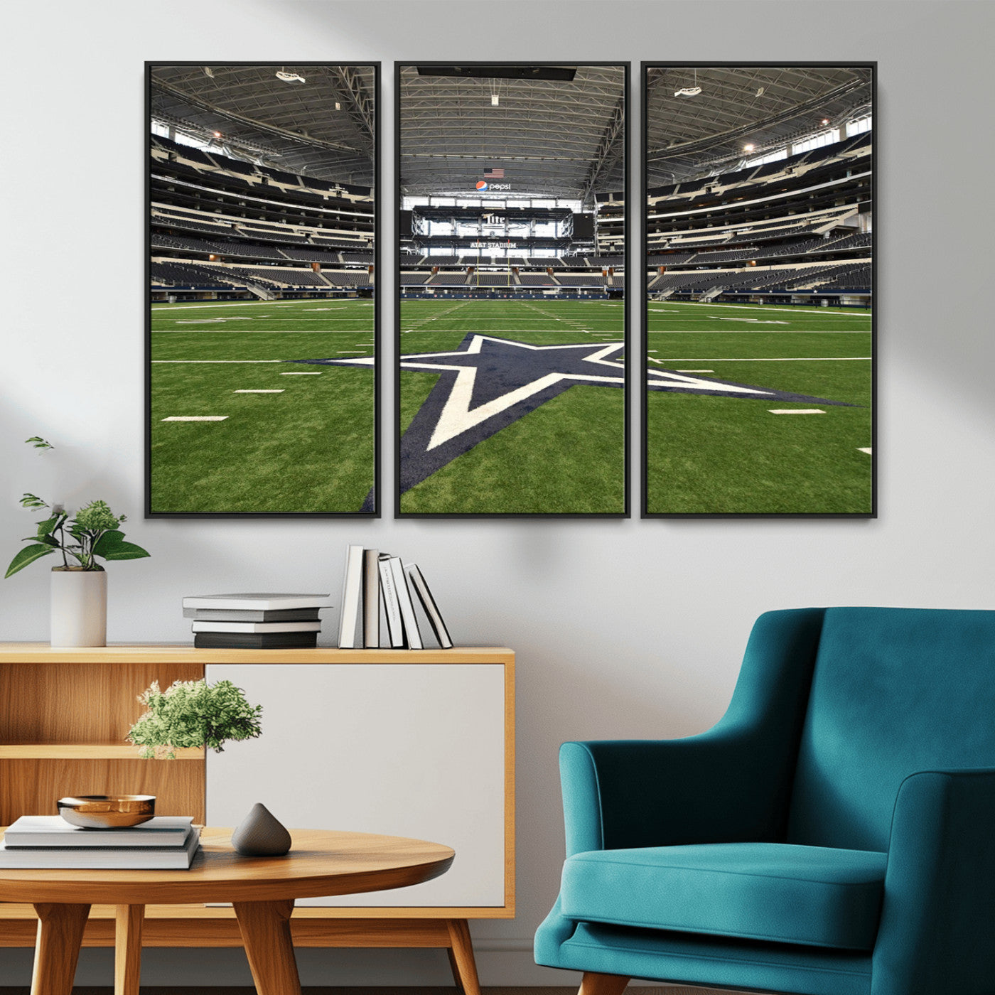MGV-FC-48X32-3P - Dallas Cowboys Football Team Print - Arlington AT&T Stadium Wall Art Canvas Print