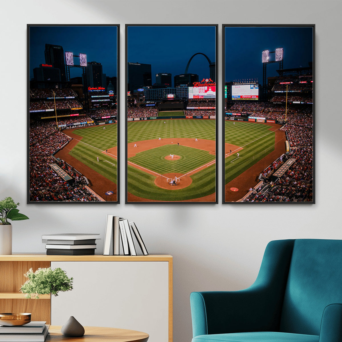 38612-MGV-CV-36X24 - St. Louis Cardinals Baseball Team Print - Busch Stadium Wall Art