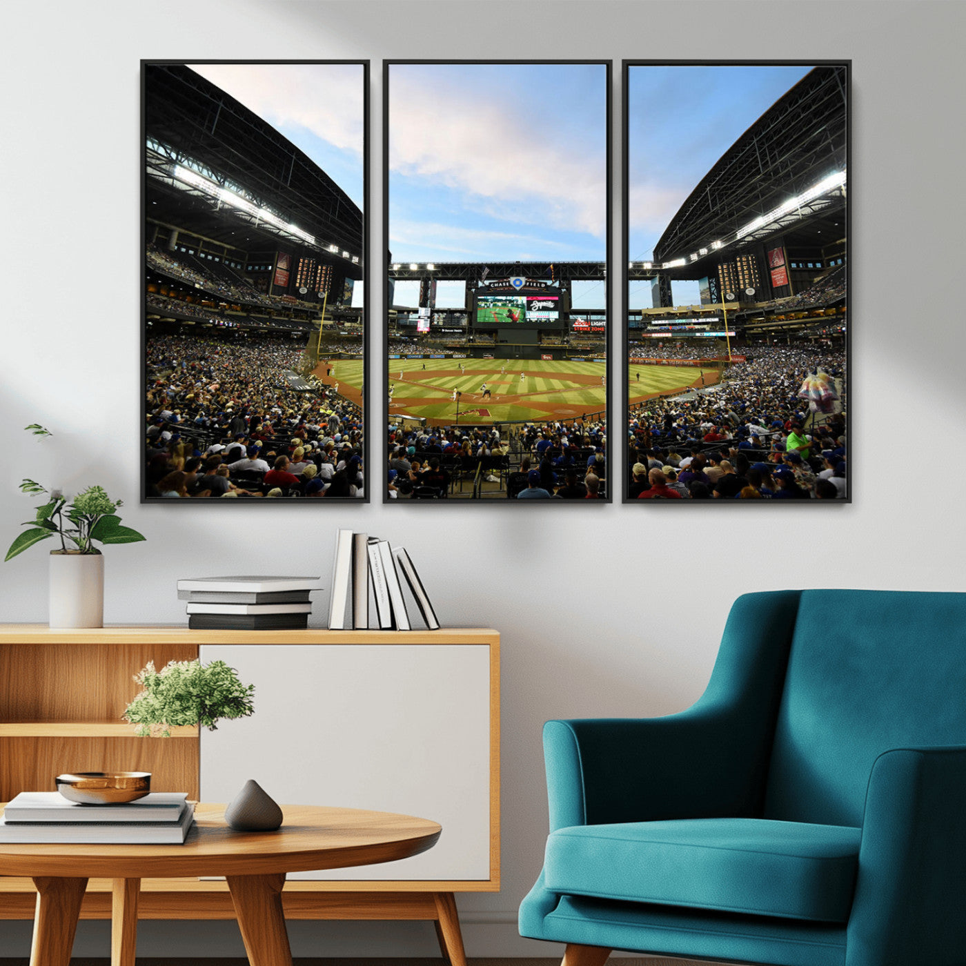 MGV-FC-48X32-3P - Arizona Diamondbacks Baseball Team Print - Phoenix Chase Field Stadium Wall Art Canvas Print