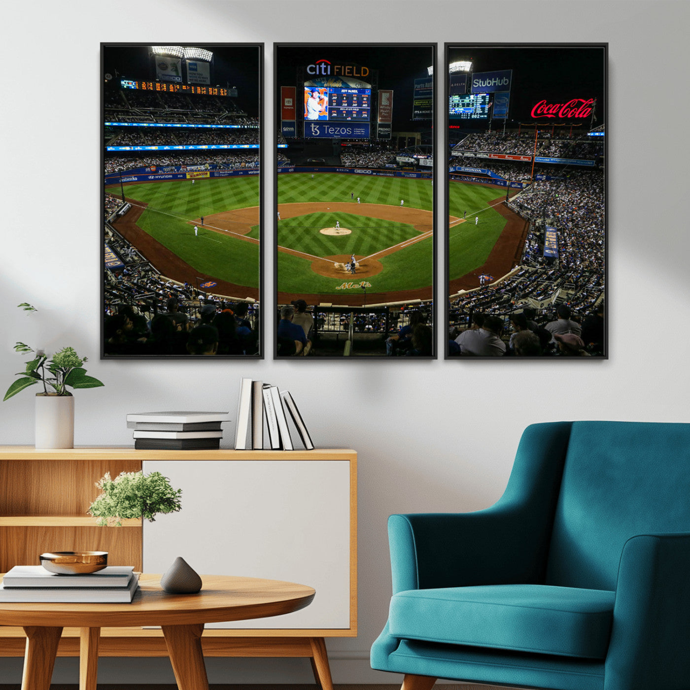 MGV-FC-48X32-3P - Los Angeles Dodgers Baseball Team Print - California Dodger Stadium Wall Art Canvas Print