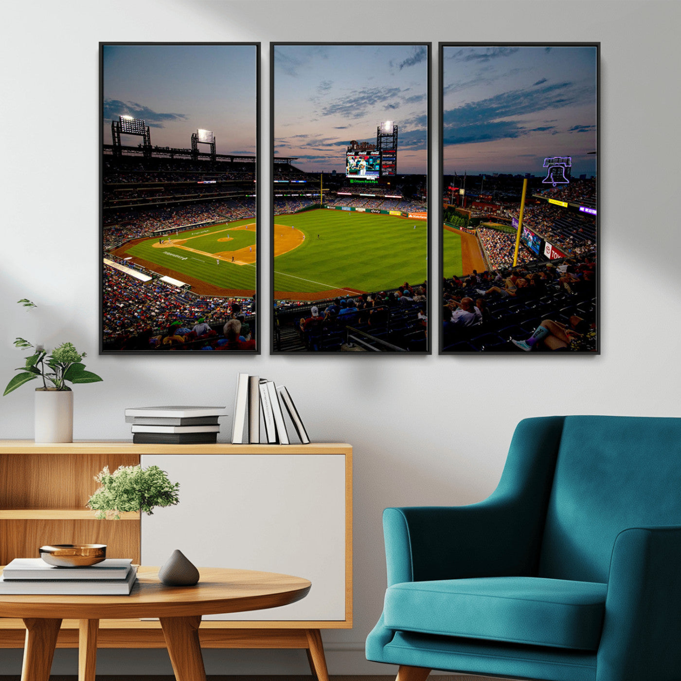 MGV-FC-48X32-3P - Philadelphia Phillies Baseball Team Print - Citizens Bank Park Stadium Wall Art Canvas Print
