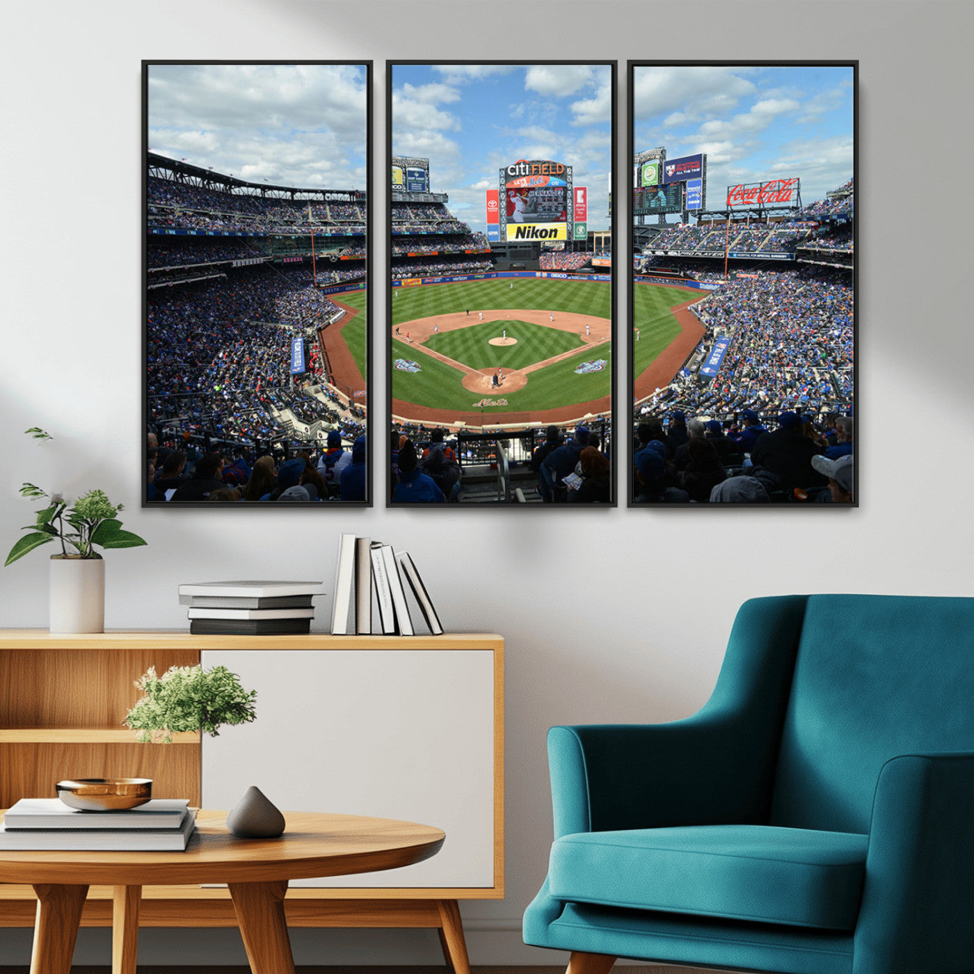 MGV-FC-48X32-3P - New York Mets Baseball Team Print - Citi Field Stadium Wall Art Canvas Print
