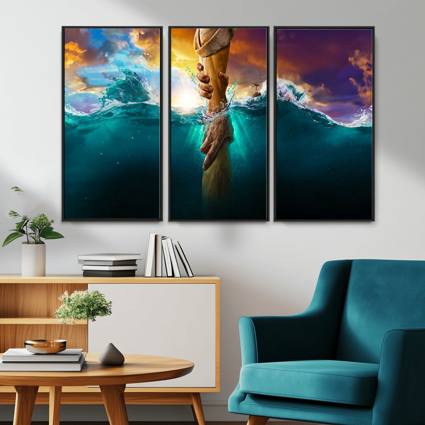 MGV-FC-48X32-3P - God Hand Wall Art Canvas Print