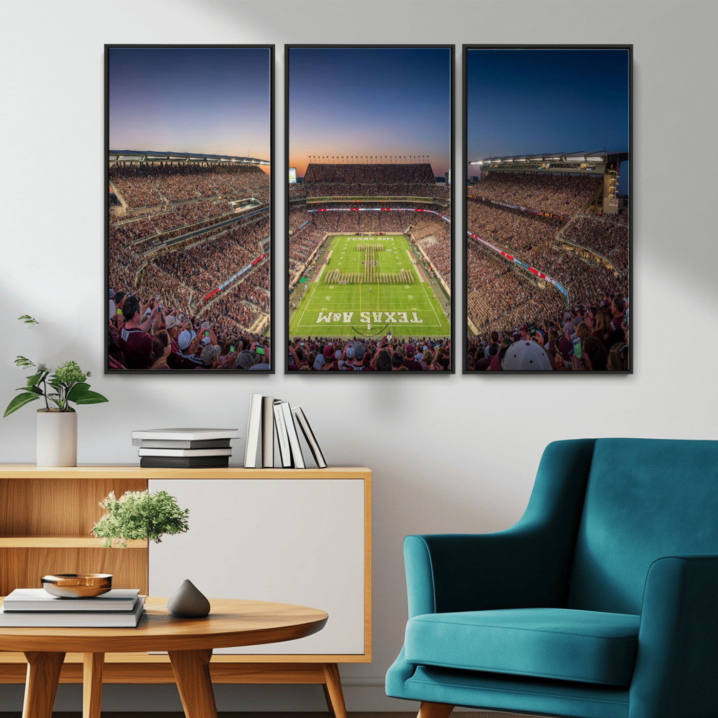 MGV-FC-48X32-3P - Kyle Field Wall Art Print | Large Texas A&M Aggies Football Canvas Print for Sports Enthusiasts | Framed, Ready-to-Hang Stadium Decor