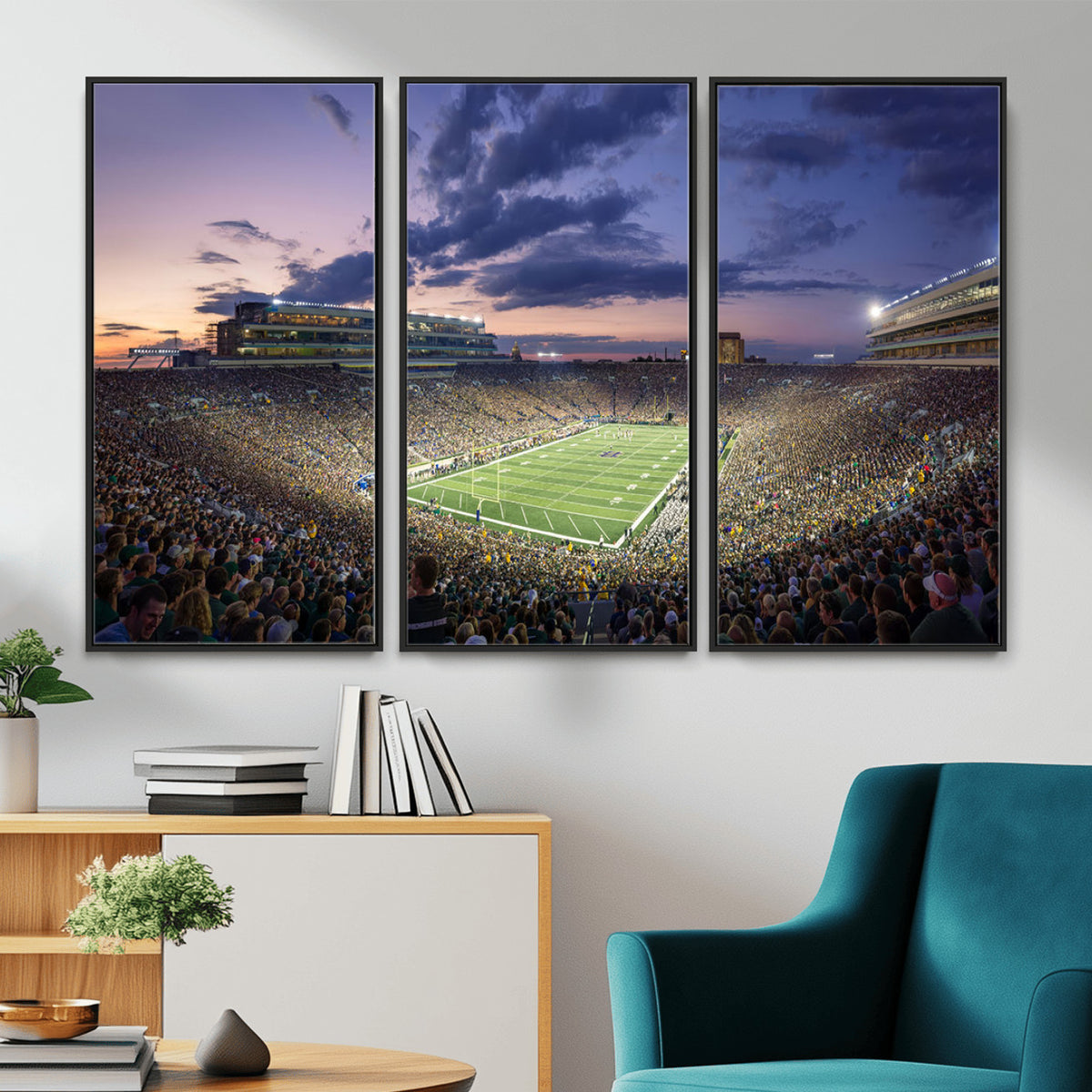 50825-MGV-CV-36X24 - Notre Dame Fighting Irish Football Team Print, Notre Dame Stadium Wall Art Canvas Print