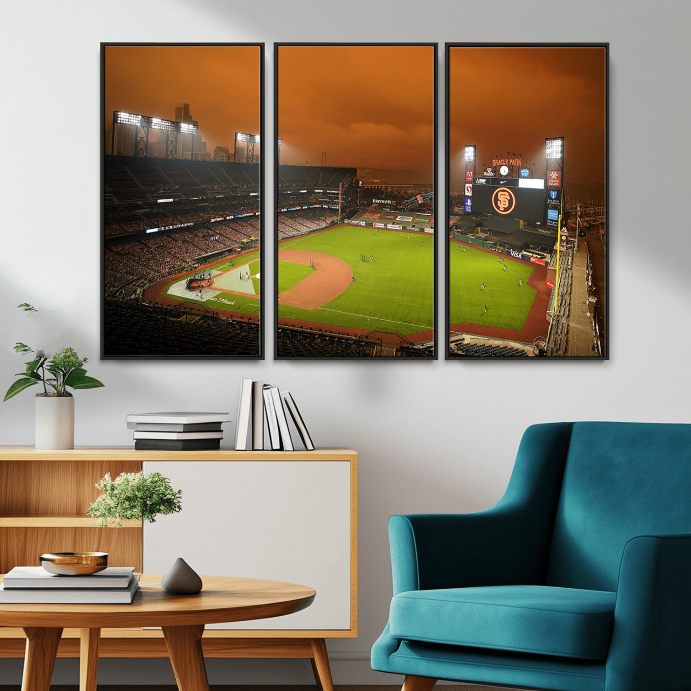 MGV-FC-48X32-3P - San Francisco Giants Baseball Team Print - Oracle Park Stadium Wall Art Canvas Print
