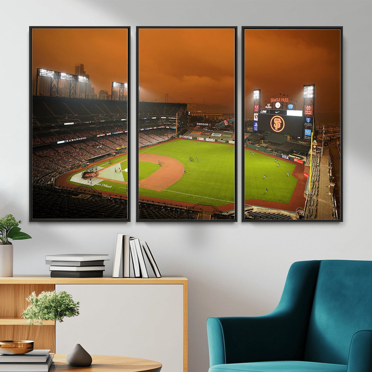 31315-MGV-CV-36X24 - San Francisco Giants Baseball Team Print, Oracle Park Stadium Wall Art Canvas Print