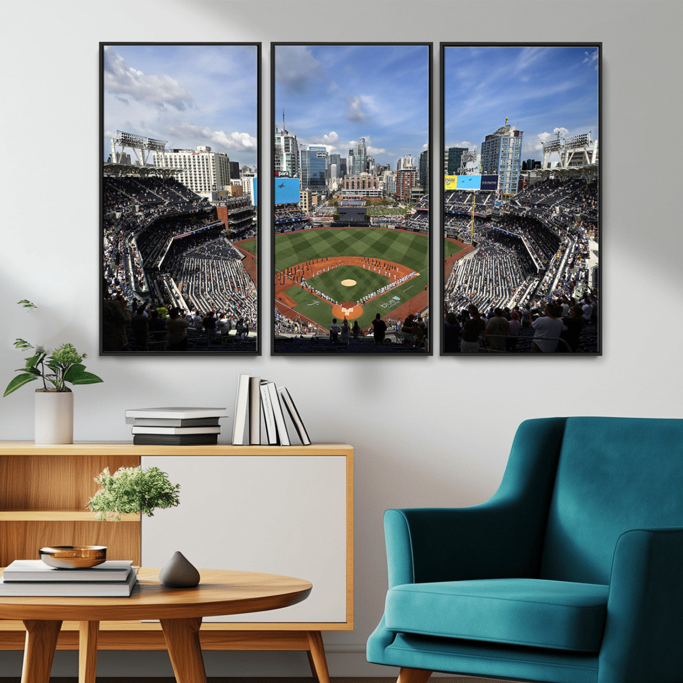 MGV-FC-48X32-3P - San Diego Padres Baseball Team Print - Petco Park Stadium Wall Art Canvas Print