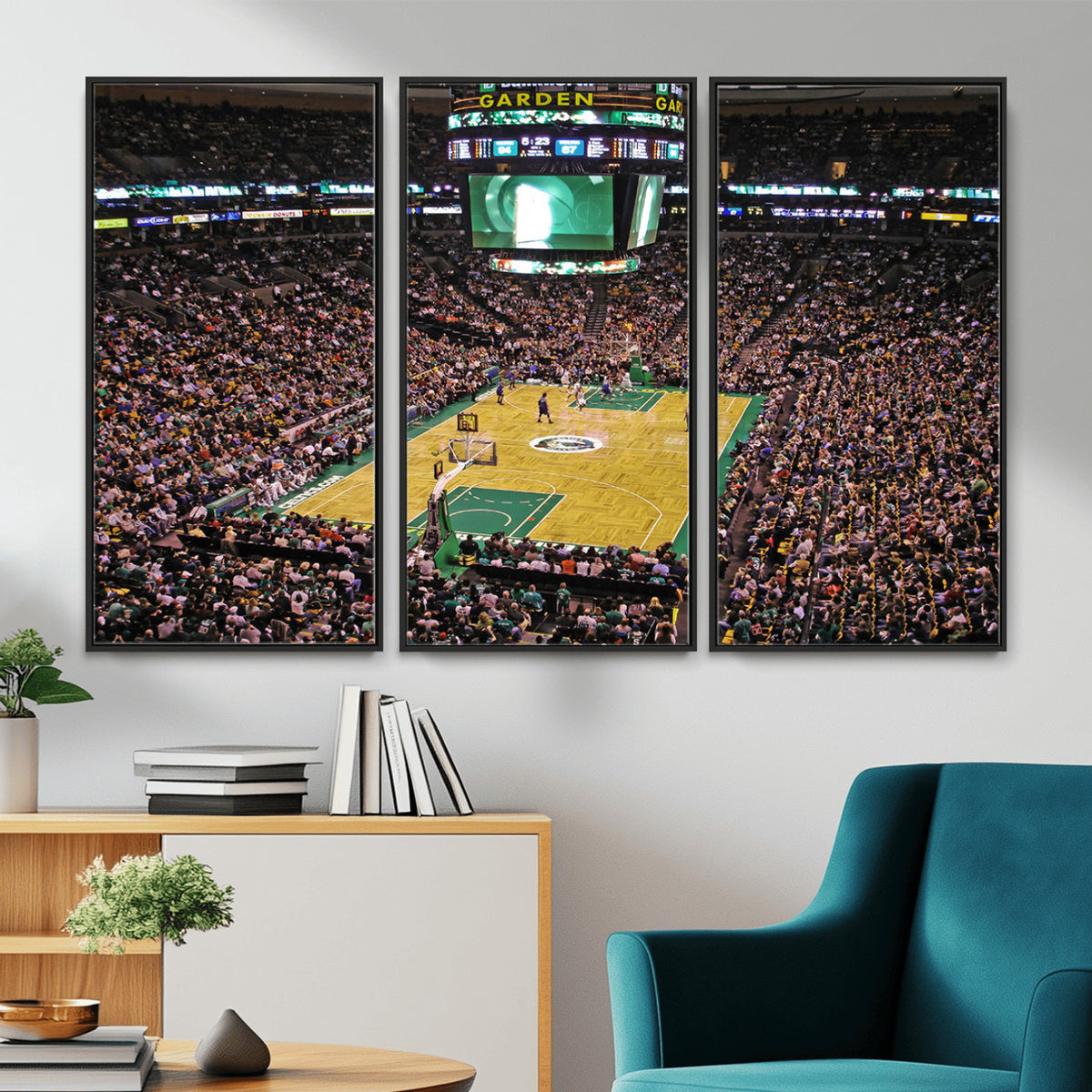 21705-MGV-CV-36X24 - TD Garden Basketball Canvas Wall Art | Boston Celtics Live Action
