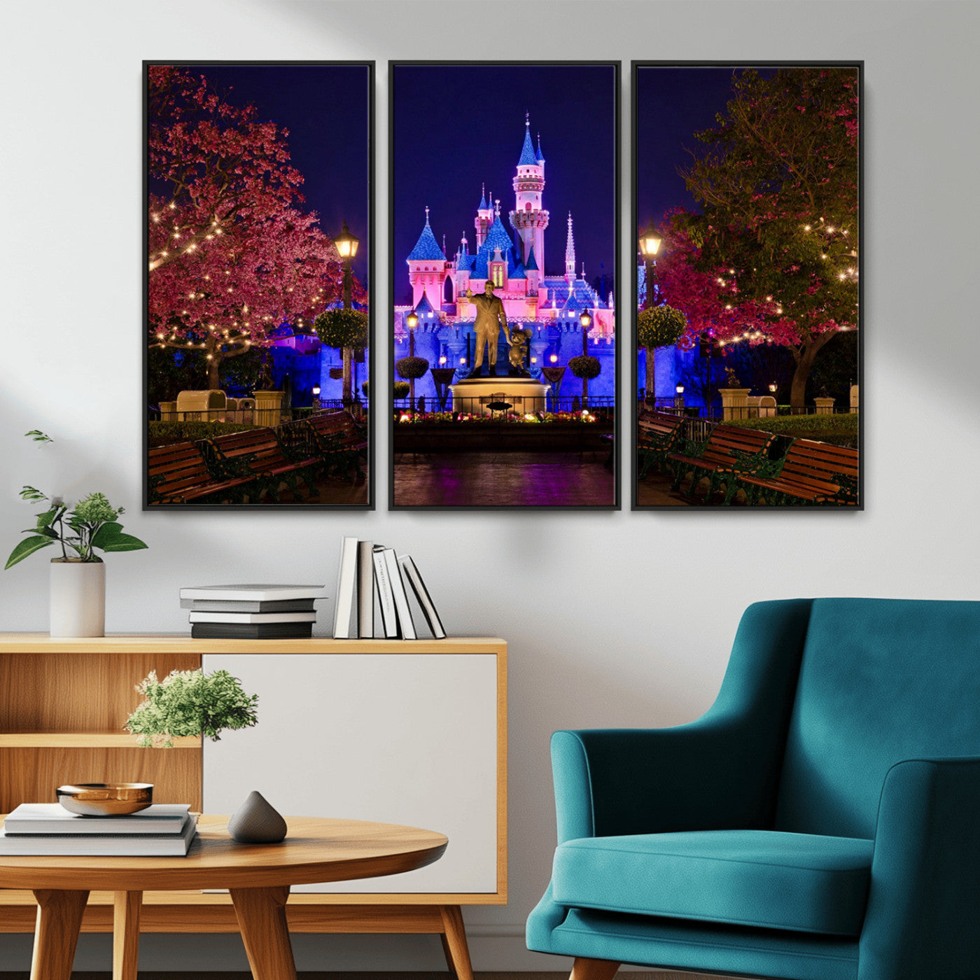 MGV-FC-48X32-3P - Castle Large Wall Art Disney Magic Kingdom Kids Room Decor - Disney World Christmas Home Decor Child