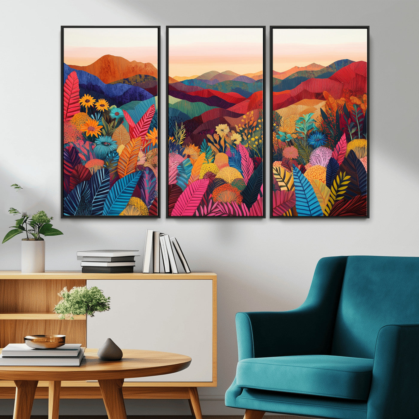 MGV-FC-48X32-3P - YAYOI KUSAMA Abstract Print - Landscape Canvas Wall Art Print - Vibrant Modern Decor for Living