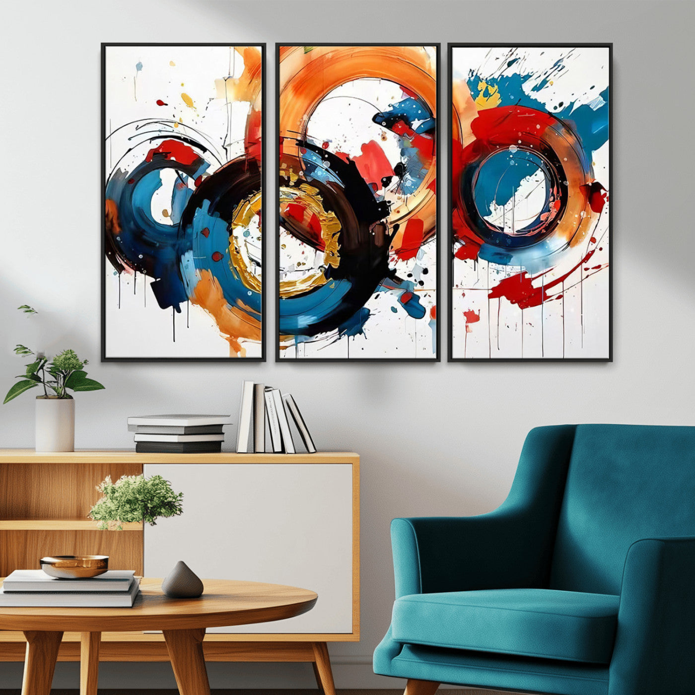 MGV-FC-48X32-3P - Abstract Wall Art, Rings Wall Art Canvas Print