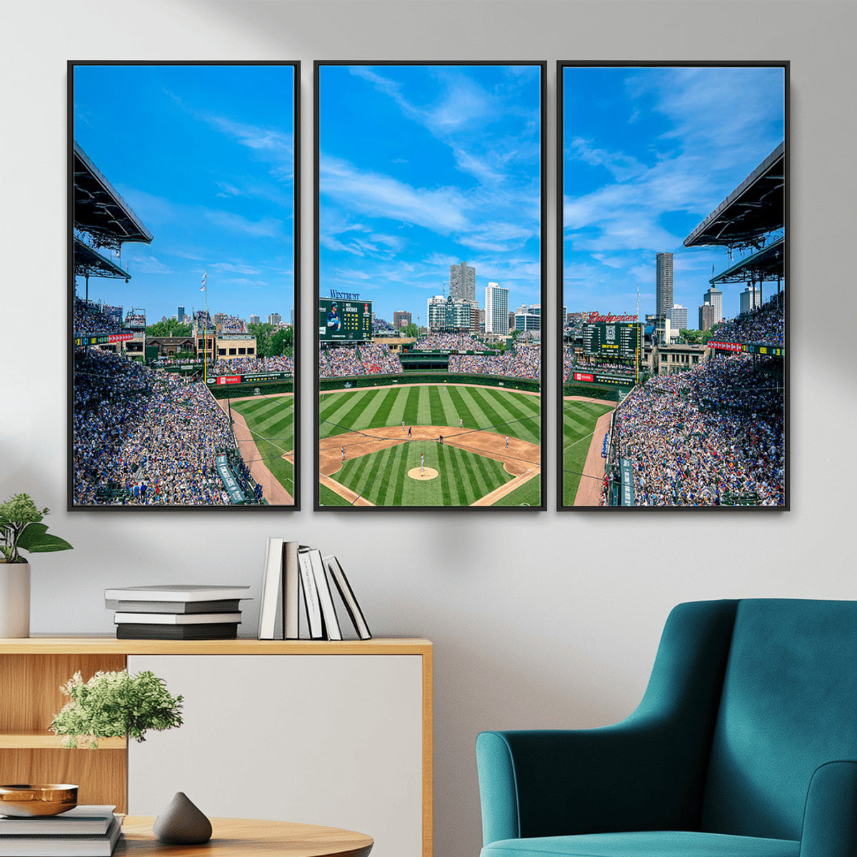32373-MGV-CV-36X24 - Wrigley Field Chicago Cubs Panoramic Art Multi-Piece Canvas
