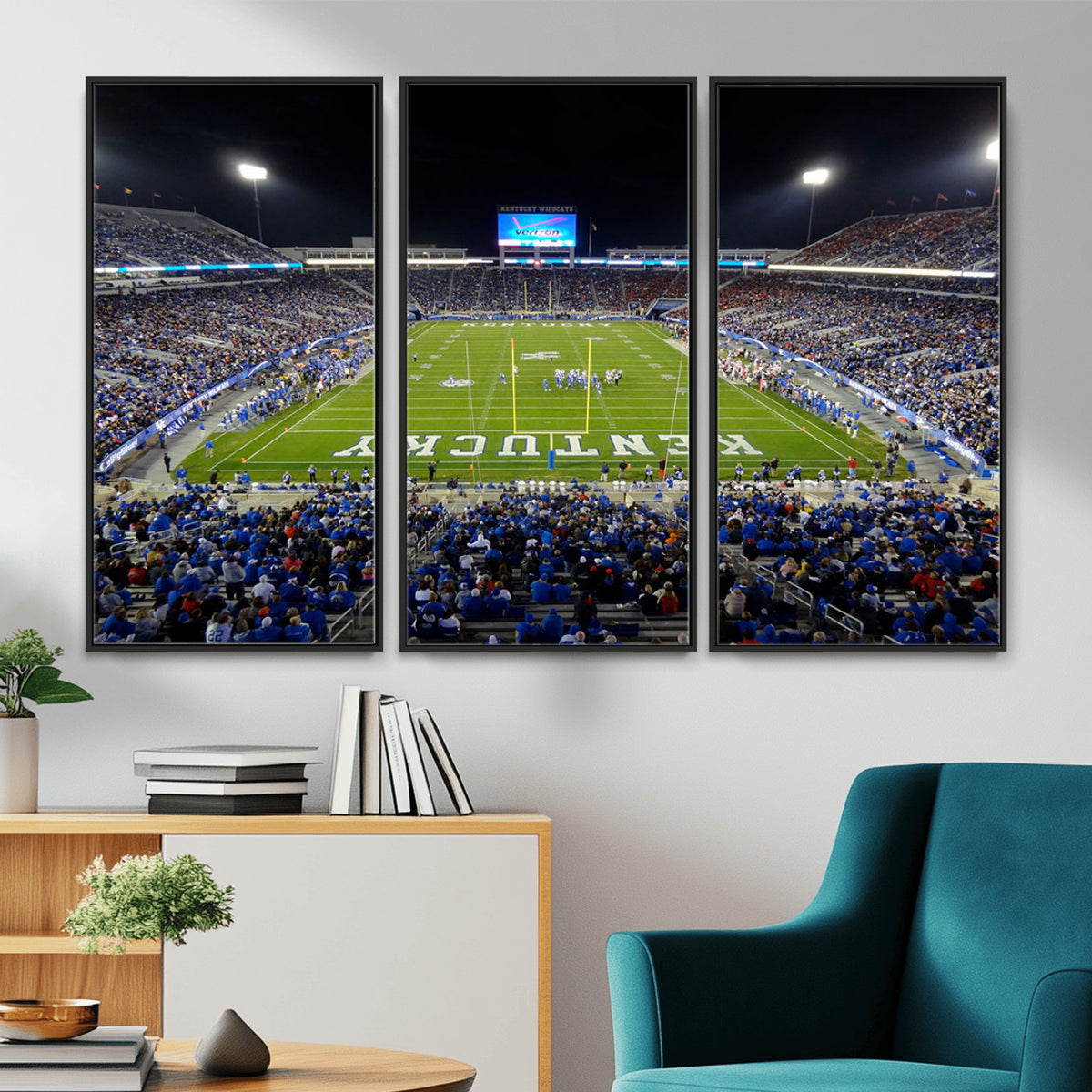 14304-MGV-CV-36X24 - Kroger Field Canvas Wall Art, Kentucky Stadium Wall Art, Framed and Ready to Hang