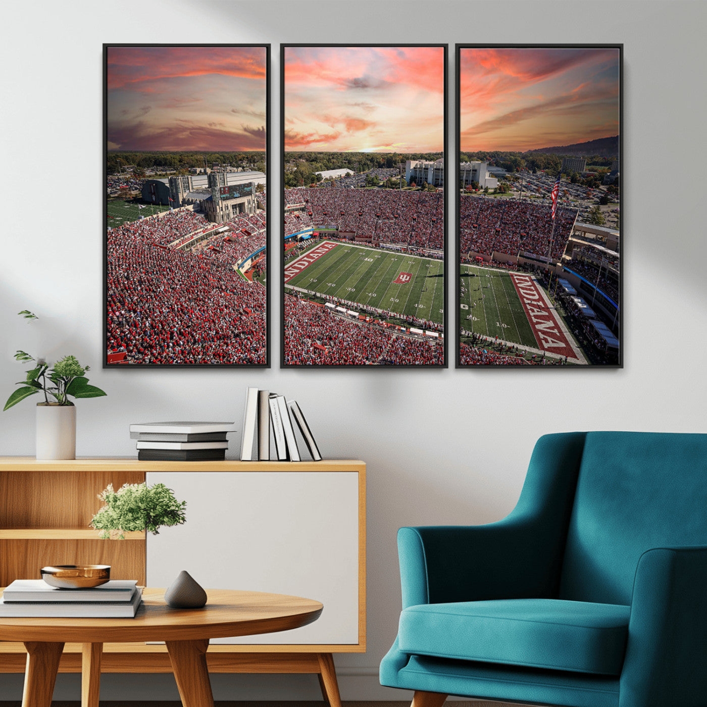MGV-FC-48X32-3P - Indiana Memorial Stadium Wall Art Canvas Print, Framed Studium Canvas Art, Indiana Memorial Stadium