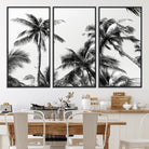 46641801-MGV-CV-40X27-Palm Wall Art Canvas Print, Framed Tropics Art Picture Print, Monochrome Perfect Minimalist Decor