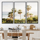 94707294-MGV-CV-36X24-California Coast Wall Art Canvas Print, Framed Palm Trees Art Picture Print, Coastal Landscape Perfect Coastal Minimalist Decor
