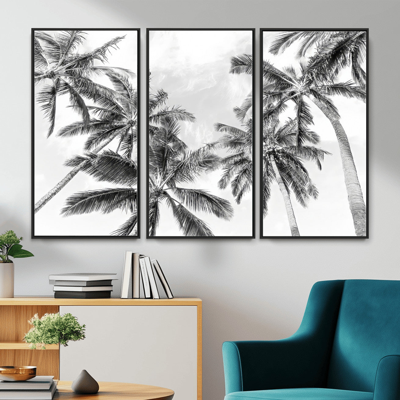 62113786-MGV-CV-36X24 - Palm Trees Wall Art – Tropical Breeze Canvas Print, Vacation Island Silhouette, Coastal Calm and Summer Paradise for Living Room or Beach House Decor