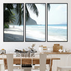18311030-MGV-CV-36X24-Tropical Beach Wall Art Canvas Print, Framed Serene Ocean Art Picture Print, Palm Tree Shadows Perfect Tropical Coastal Decor Artwork