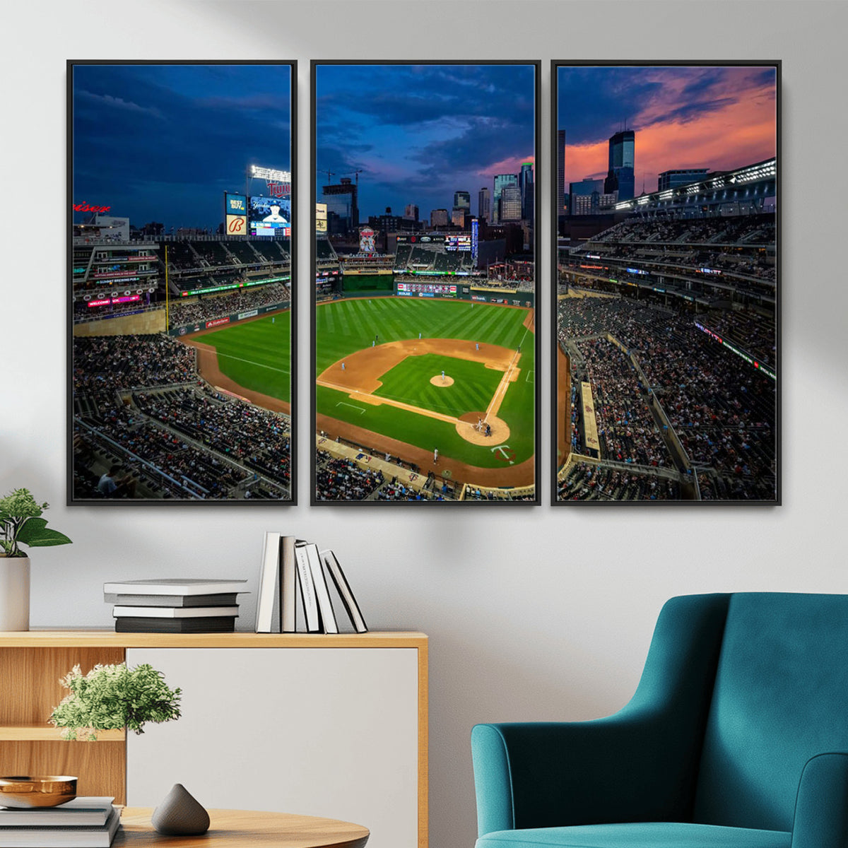 68222753-MGV-CV-36X24 - Target Field Wall Art Canvas Print, Baseball Stadium Scene