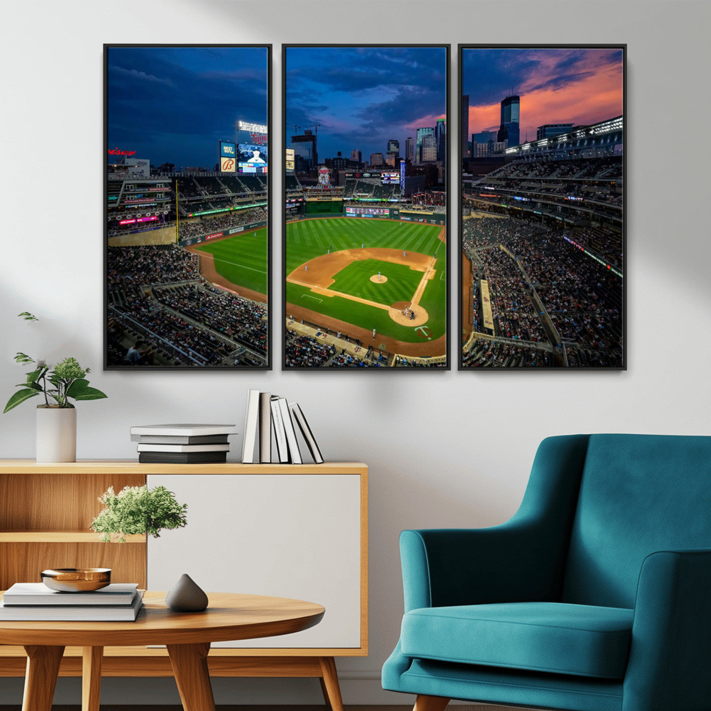 Target Field Wall Art Canvas Print, Baseball Stadium Print, Minneapolis Major League Baseball's Minnesota Twins