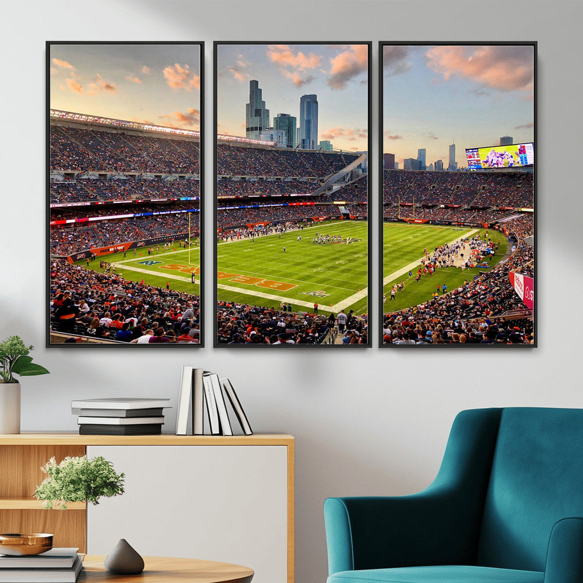 55377093-PAN-FL-20X10 - Chicago Bears Soldiers Field Wall Art Canvas Print, Man Cave Wall Decor