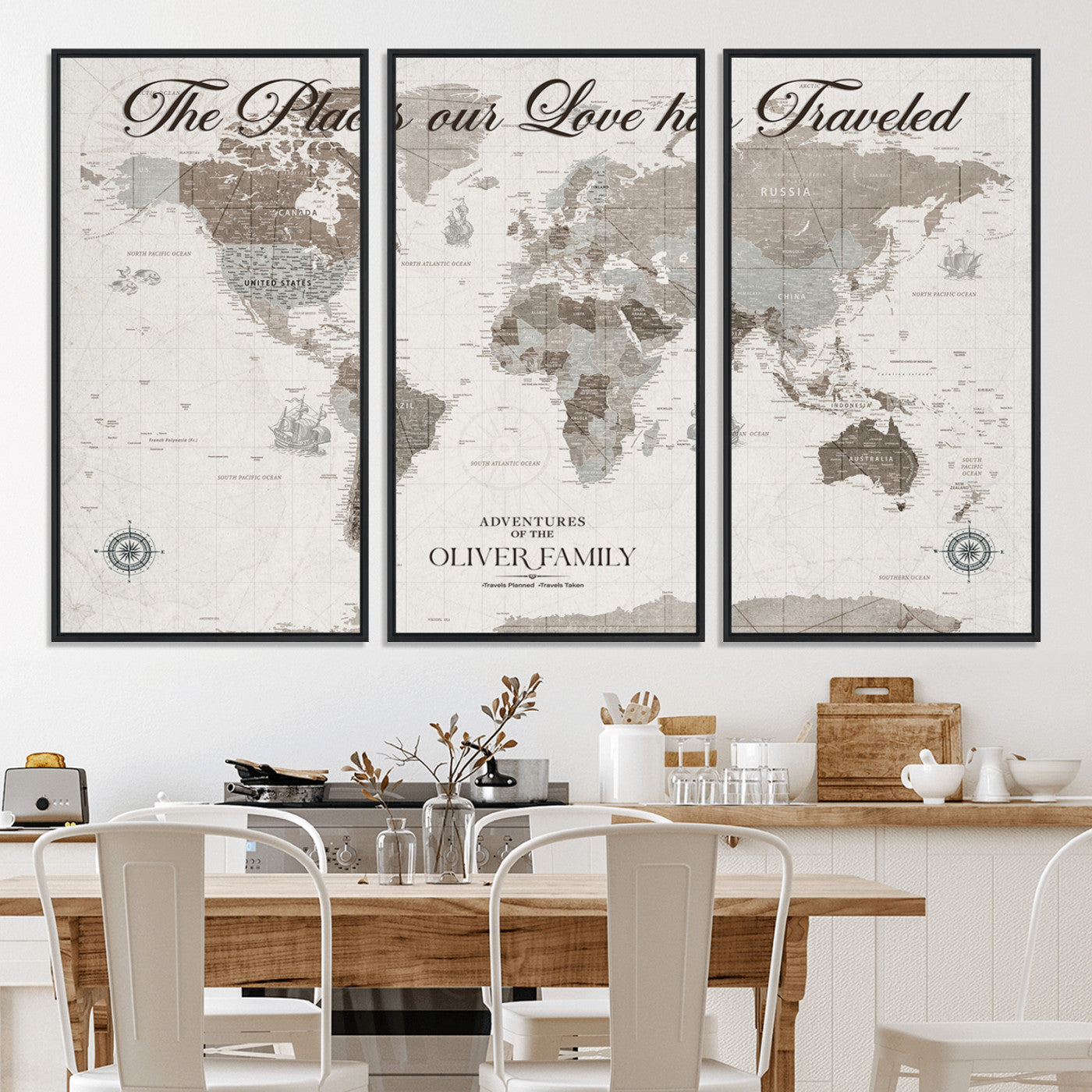 88245481-MGV-CV-36X24-Custom Push Pin World Map Wall Canvas Print – Personalized Travel Tracker with Pins – Framed Large Multi-Size Canvas for Home Office Decor