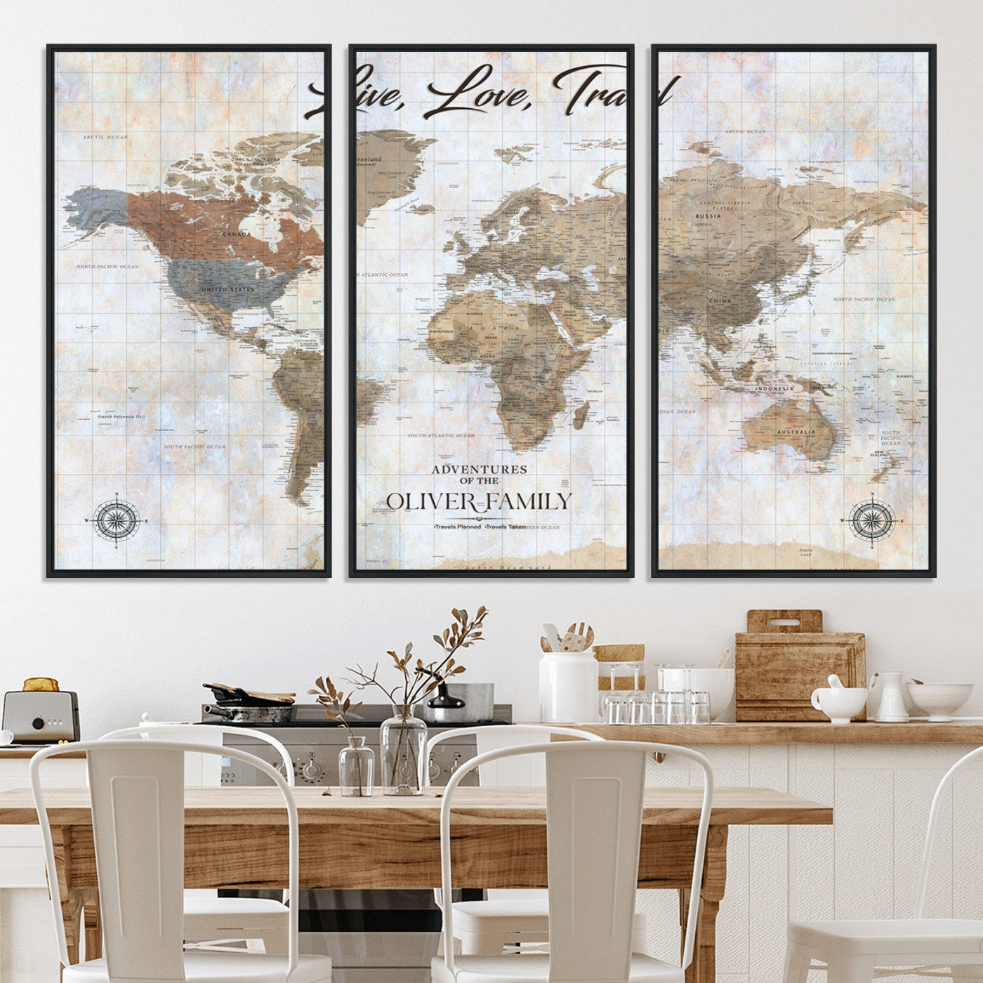 76256172-MGV-CV-36X24-Custom Push Pin World Map Wall Canvas Print – Personalized Travel Tracker with Pins – Framed Large Multi-Size Canvas for Home Office Decor