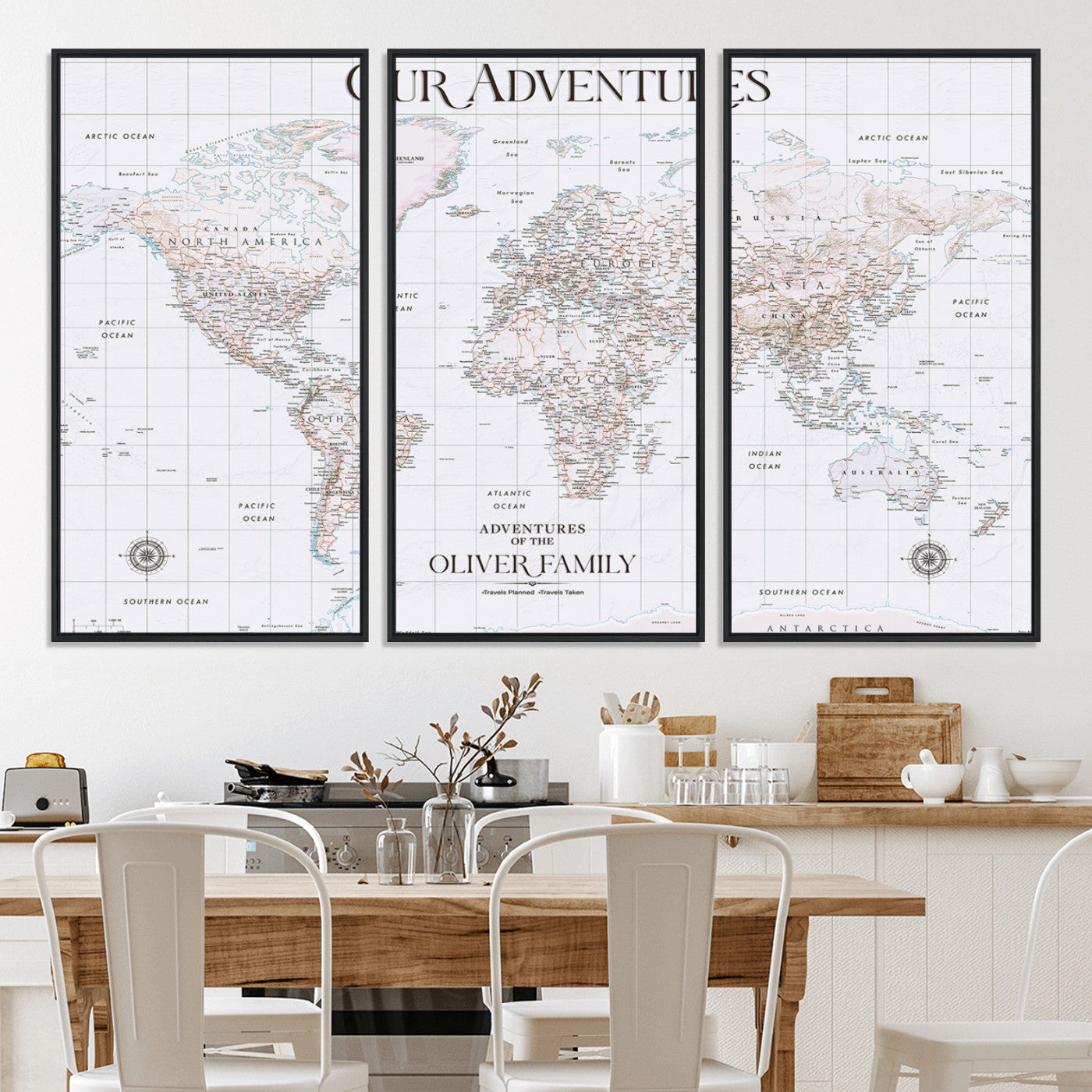 40041157-MGV-CV-36X24-Custom Push Pin World Map Wall Canvas Print – Personalized Travel Tracker with Pins – Framed Large Multi-Size Canvas for Home Office Decor