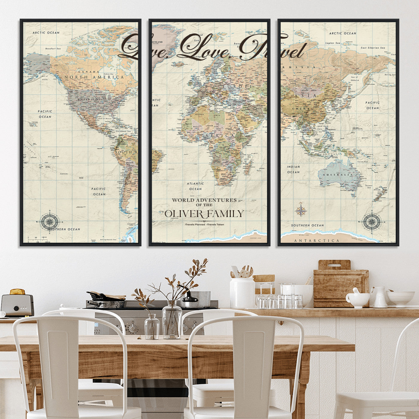 49563244-MGV-CV-36X24-Custom Push Pin World Map Wall Canvas Print – Personalized Travel Tracker with Pins – Framed Large Multi-Size Canvas for Home Office Decor